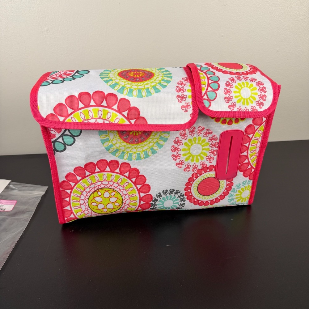 Thirty-One Pack N' Pull Caddy Tote Bag Womens White Citrus Medallion Hook & Loop